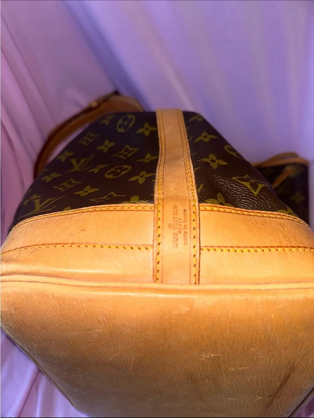 Louis Vuitton Monogram Drawstring Hobo Bag in Brown and Tan